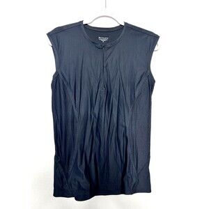 Athleta Pacifica II Tank Top Womens Medium Black Perforated Rash Guard